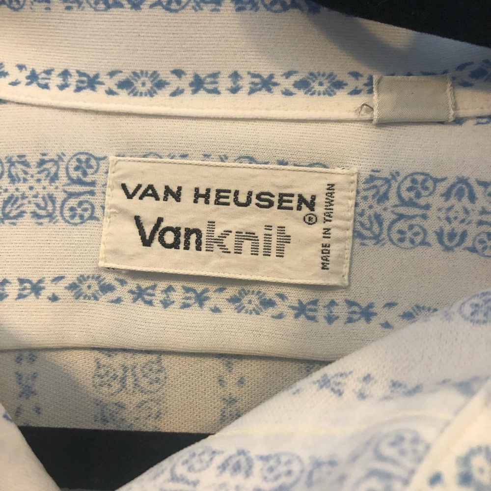Blue patterned button down - Picture 3 of 4